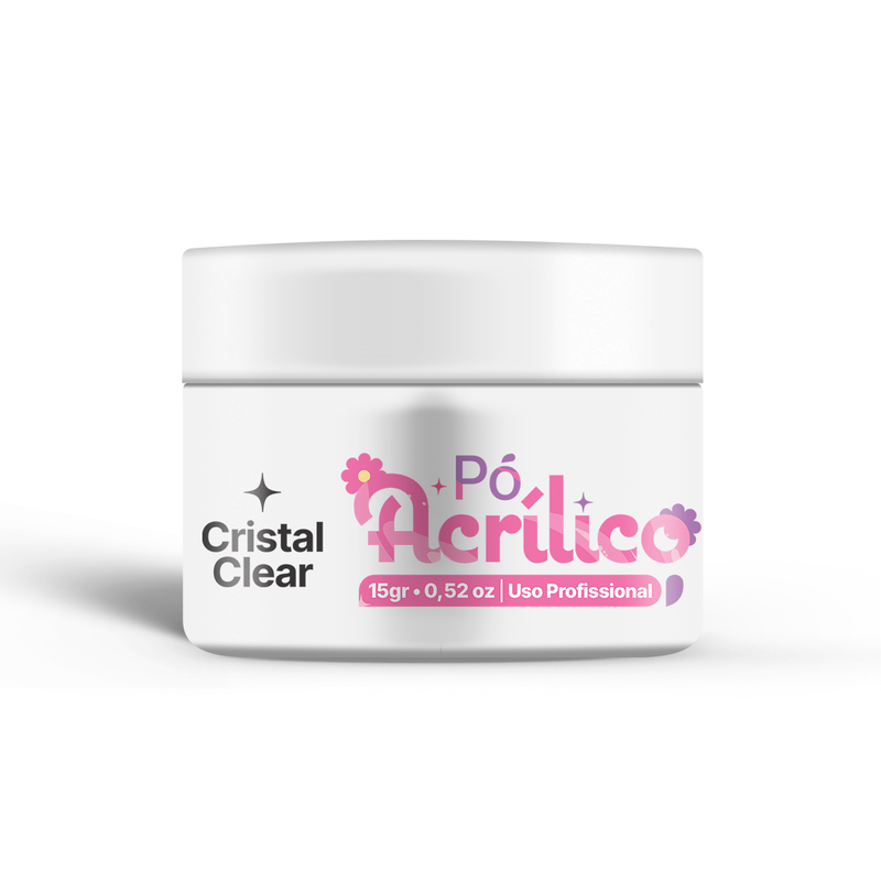 Pó Acrílico Cristal Clear 15 g Close! Nails