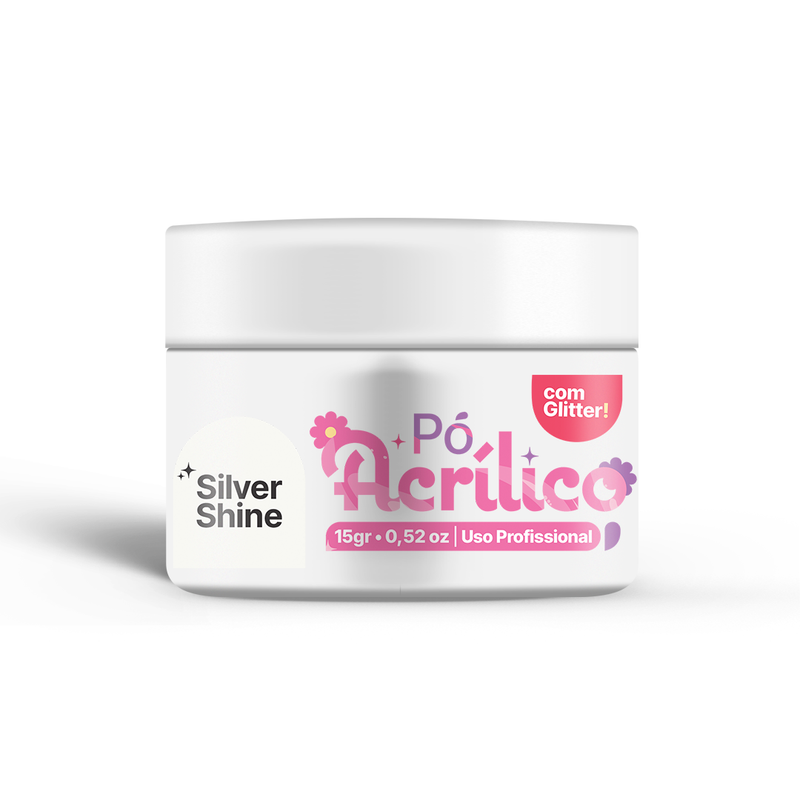 Pó Acrílico Silver Shine 15 g Close! Nails