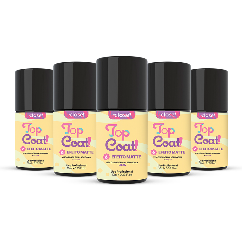 Kit Top Coat LED/UV Matte Close! Nails 10 mL